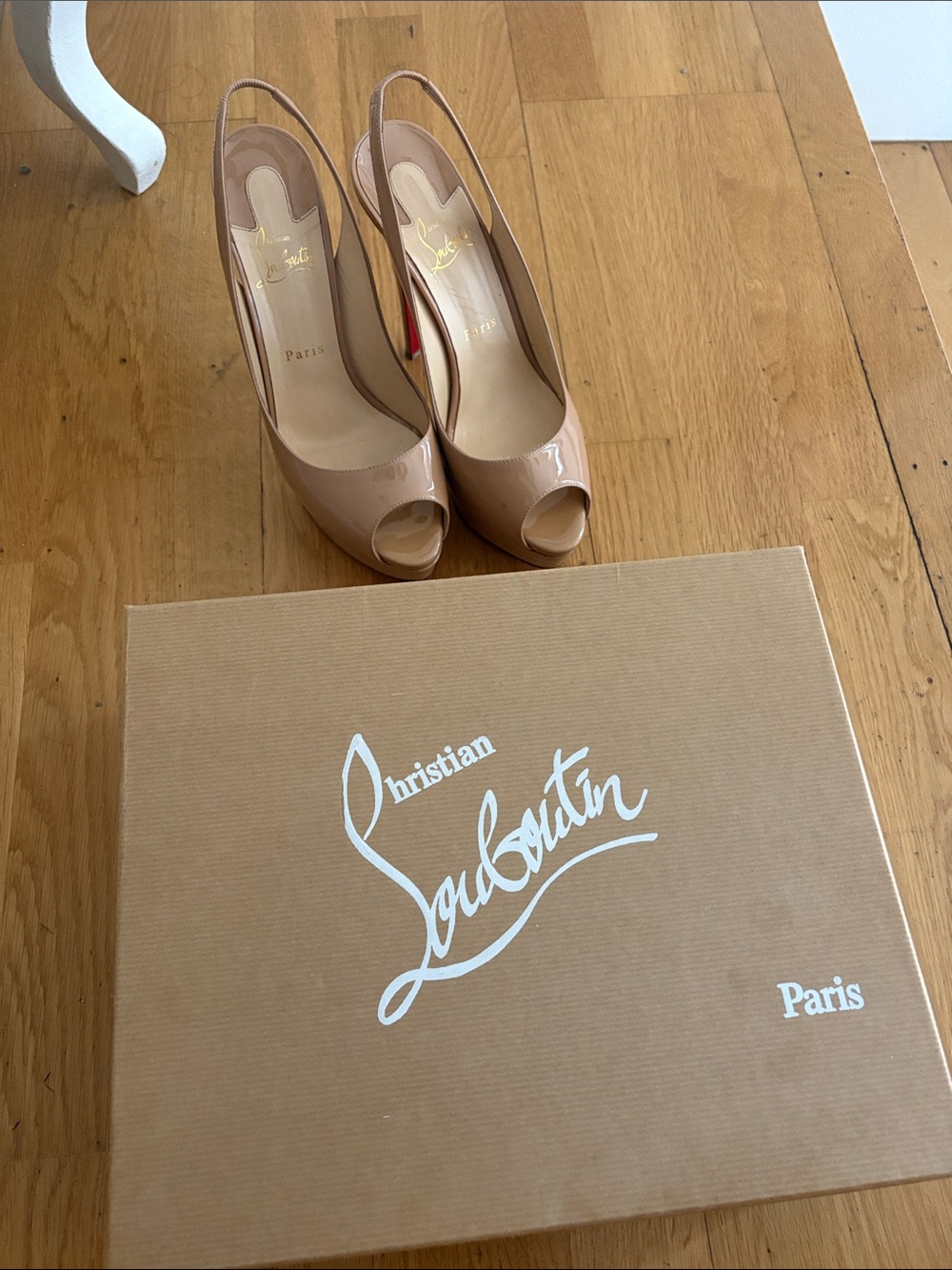 Christian Louboutin Patent Leather Slingback Pumps - Picture 8 of 9